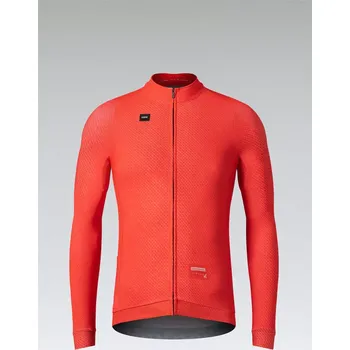 cyklistický dres GOBIK Cyklistický dres s dlouhým rukávem zimní - HYDER - červená 2XL