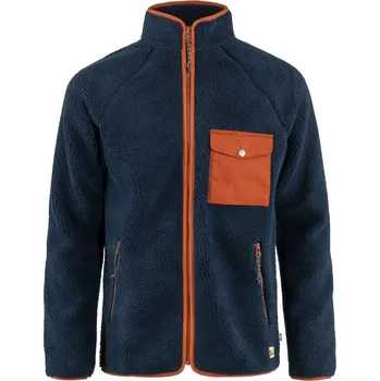 Pánská mikina fleece mikina pánská FJÄLLRÄVEN Vardag Pile Fleece M, Navy-Autumn Leaf - M
