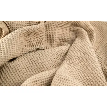 Vaflovina 100% bavlna - béžová - šířka 150 cm