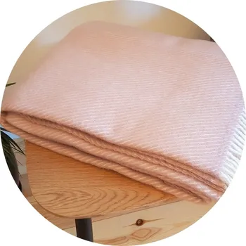 deka Vlněná deka se střapci – novozélandská vlna, 500 g/m2, růžová 160 x 200 cm