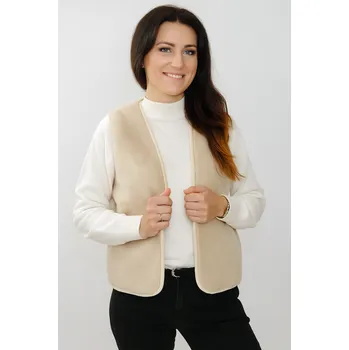 Dámská vlněná vesta – Merino + velbloudí vlna, světlá XL