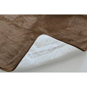 Prostěradlo Vlněná podložka MERINO + Camel – tmavá – podšitá prošívanou bavlněnou tkaninou 200 x 200 cm