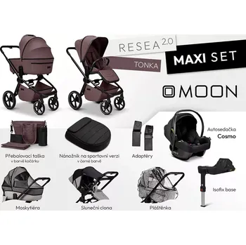 Kočárek MOON kombinovaný kočárek Resea 2.0 Maxi set Tonka
