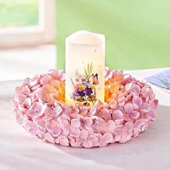 Věnec Weltbild Dekorační věnec hortenzie růžový 28 cm