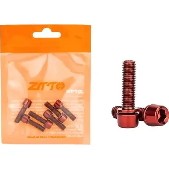 Horské kolo Titanové šrouby představce M5x18 mm, sada 6 ks - Červené