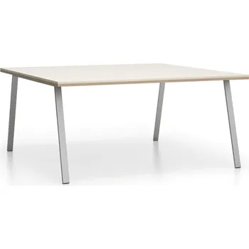 Psací stůl PLAN Kancelářský jednací stůl DOUBLE LAYERS, bez přepážek, dub přírodní / dub mořený