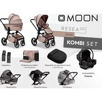 Kočárek MOON kombinovaný kočárek Resea 2.0 Kombi set Sand