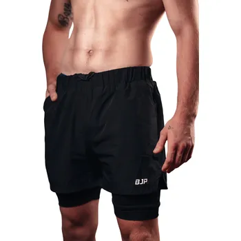 Pánské legíny BJP Pulse Sportovní Kraťasy Run, Černá Velikost: L