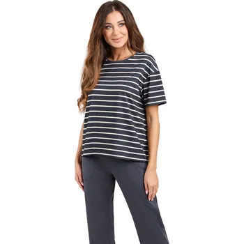 Dámské pyžamo Dámské pyžamo ITALIAN FASHION BETTY kr.dl. grafitová L 0