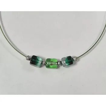 Náhrdelník Náhrdelník na lanku s vinutkami - zelená