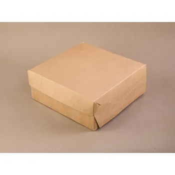 Krabice na pečivo Papírová dortová krabice hnědá 22 x 22 x 9 cm