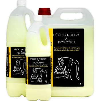 Kosmetika pro koně Divine Animals Veterinární přípravek s příznivým účinkem na kožní problémy koní Objem: 1l