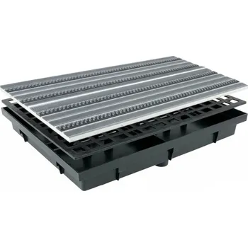 Rohožka Rohožka před dveře 60x40 s odtokem, mřížkou a kartáčem + gumová