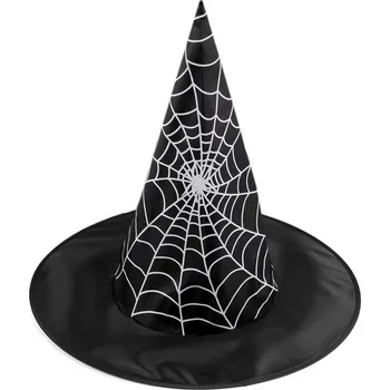 Karnevalový kostým Karnevalový klobouk čarodějnický - pavučina, lebka, netopýr, dýně, čarodějnice Varianta: 9 černá pavouk, Balení: 1 ks