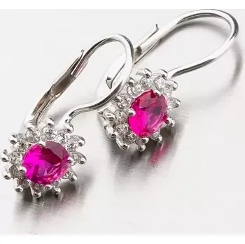 Náušnice Dámské náušnice stříbro 925 zirkon rubín a YNG2166