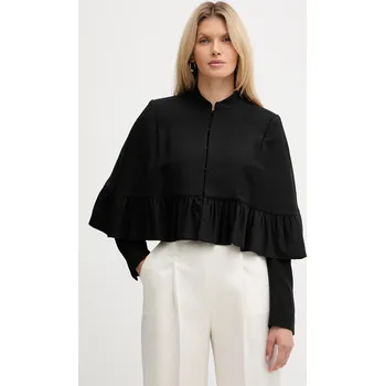 Dámské sako Blazer s příměsí vlny Twinset černá barva, 252TS2062 99X, vel. 36