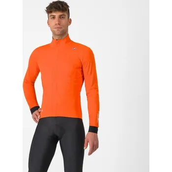 Cyklistická bunda CASTELLI Cyklistická zateplená bunda - SALTO - oranžová 3XL