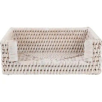 Úložný box Cote Table Box na ubrousky ratanový bělený