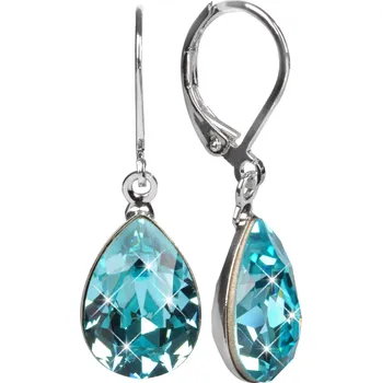 Náušnice Levien Elegantní náušnice s krystaly Pear Light Turquois + 2 měsíce na vrácení zboží