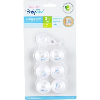 Dětská zábrana Zabezpečení na zástrček 6ks v bal. - bílé, BabyOno