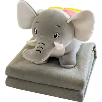 plyšák Polštář a deka 2v1 – plyšový slon