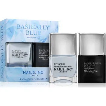 Lak na nehty Nails Inc. Basically Blue Always Making Waves lak na nehty 14 ml + Lacquer Lock vrchní lak na nehty 14 ml