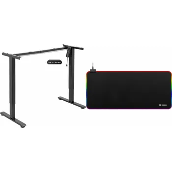 Psací stůl Mozos Černý stůl s elektrickým nastavením výšky EDF-PRO-BK + herní podložka Gaming-MP