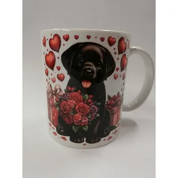 Hrnek s motivem objem 330 ml - Valentýn s pejskem - č.2