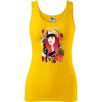 Dámské tílko s potiskem Raining fire Velikost: L, Barva: Žlutá