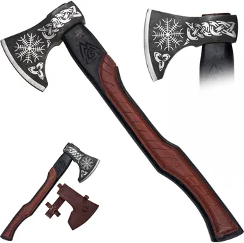 Sekera PAK Jednoruční sekera "RUNIC EDGE" s koženým pouzdrem