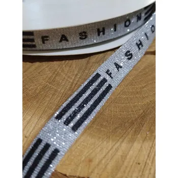 Lampas s lurexem Fashion šíře 15 mm barva stříbrná světlá