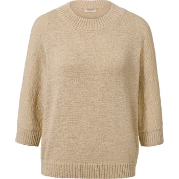 Dámský svetr 662355 - Tchibo - Letní pletený svetr z páskové příze - pro ženy - vel. XXL 52/54 - barva: béžová