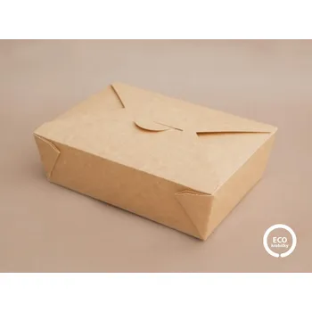 Jednorázové nádobí Papírový menubox na jídlo hnědý 1800 ml (66oz)