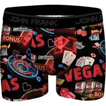 Boxerky Pánské boxerky John Frank z jemného micromodalu JFBDMOD137 černé velikost L-50/52