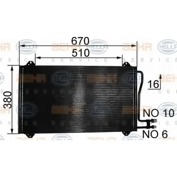 Výparník klimatizace BEHR HELLA SERVICE Kondenzátor klimatizace BHS 8FC 351 037-161