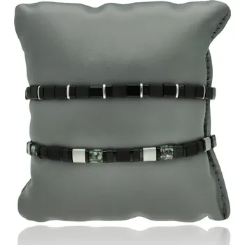 Náramek Yvon Set pánských náramků TILA - černobílá harmonie s metalickými akcenty