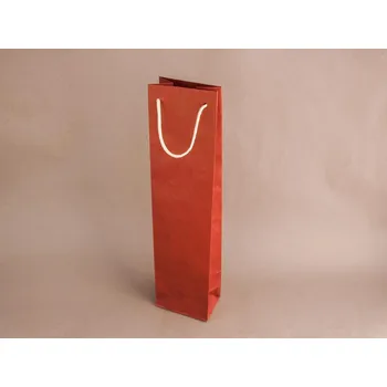 Nákupní taška Taška na víno červená Bologna 9,5 x 6,5 x 38 cm