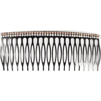 Ozdoba do vlasů Kovový hřebínek se štrasovými kamínky Barva: hnědá