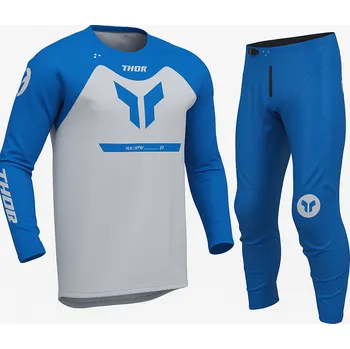 Moto dres A Dětský motokrosový komplet kalhot a dresu THOR RIDEMODE RACEWEAR MENACE barva modrá/bílá velikost 22+S (oblečení pro malé závodníky )