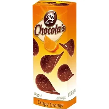 Bonboniéra Čokoládové chipsy CHOCOLA´S 80 g CRSIPY ORANGE (24 Chocola´s / choco chips / hamlet / belgické )