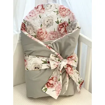 Zavinovačka Klasická zavinovačka - šedá s pivoňkami