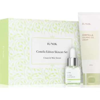 Pleťové sérum iUnik Centella lehký gelový krém pro zklidnění pleti 60 ml + zklidňující pleťové sérum pro citlivou pleť se sklonem k akné 15 ml