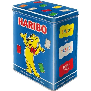 Dóza na potraviny Nekupto Plechová dóza L Haribo - Enjoy the Taste blue NAP