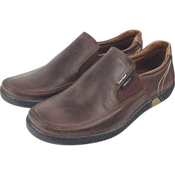 Pánské polobotky D2-912-11 pánské kožené polobotky s podporou klenby nožní, doprodej 42