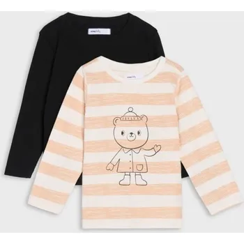 Chlapecké tričko Sinsay - 2 balení triček s dlouhým rukávem - krémová - 114FX-01X - 114FX-01X-80