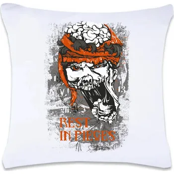 Dekorativní polštářek Dekorační polštář s potiskem 40 x 40 cm Rest in pieces Oboustranný tisk: ANO