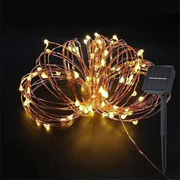 Vánoční dekorace OEM Řetěz solární 4l 8968 10m bílá