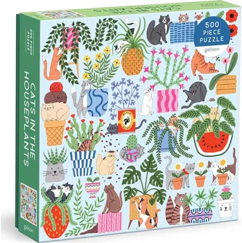 Puzzle Čtvercové puzzle Kočky v květináčích 500 dílků GALISON