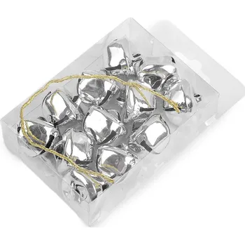 Vánoční dekorace Rolničky Ø25 mm v krabičce - stříbrná lesk