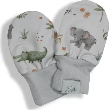 Rukavice ESITO | Dětské bavlněné rukavice Safari animals - stříbrná / 56